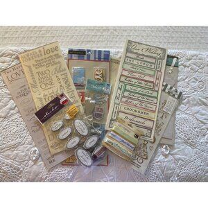 Vintage Scrapbook Sticker Lot of 10 Rare Wedding Bridal Embellishment See Photos
